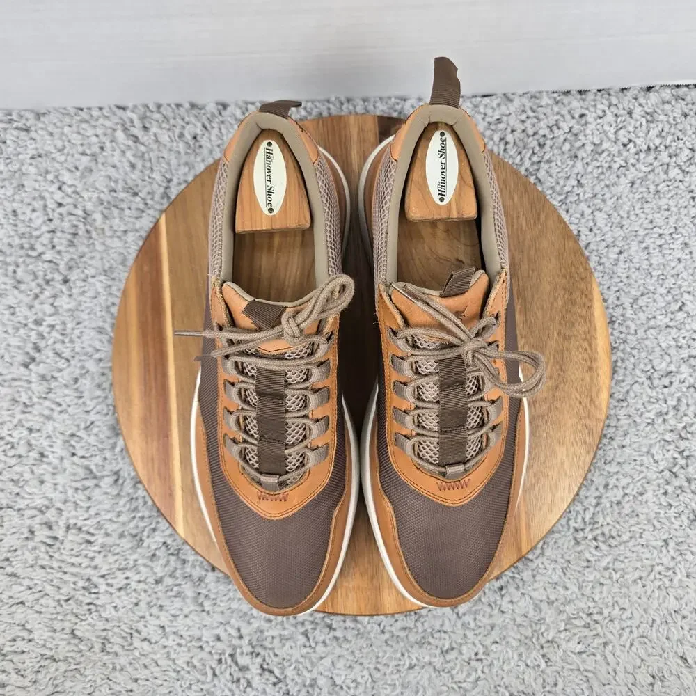 Wolf and Shepherd Mens 10 Crossover Victory Trainer Khaki Honey Brown Sneaker
